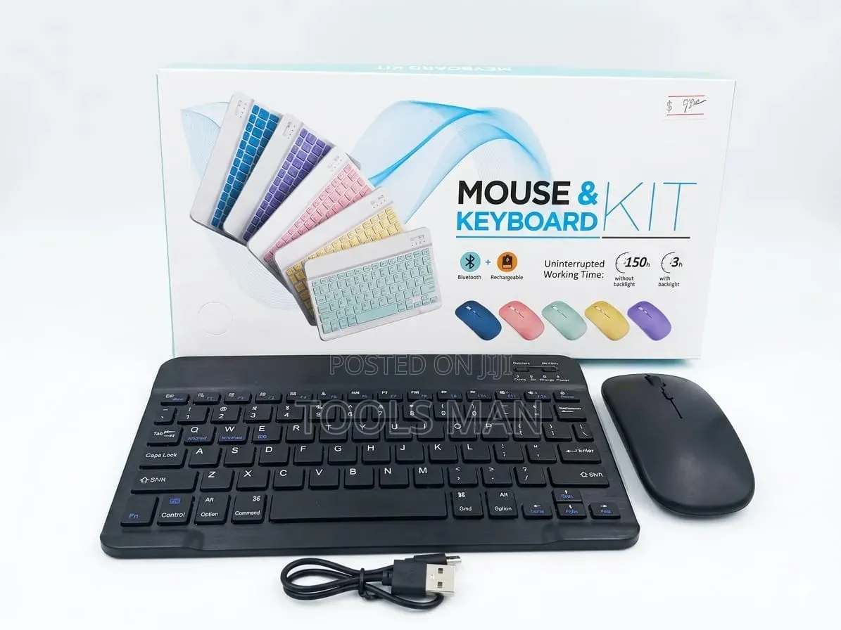 Universal Wireless Bluetooth Rechargeable Keyboard and Mouse Kit
