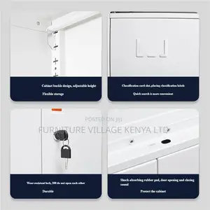 4-Drawer Modern Locker Cabinet With 4-Keys