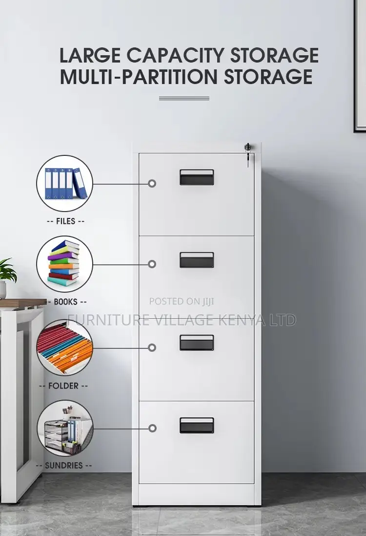 4-Drawer Modern Locker Cabinet With 4-Keys