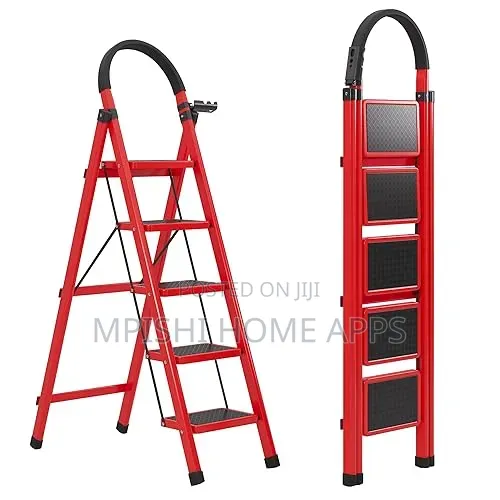 5-Step Metal Ladder With Non-Slip Steps