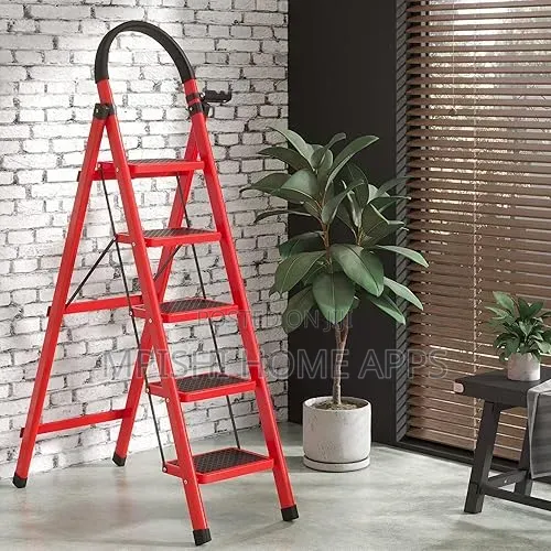 5-Step Metal Ladder With Non-Slip Steps
