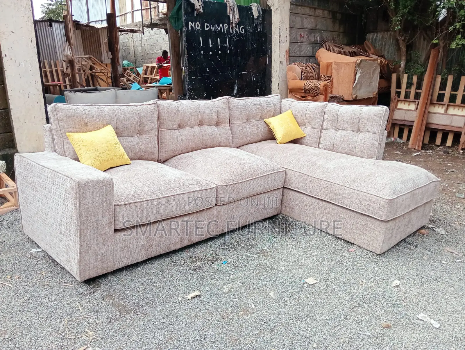 6 Seater Sunstone Tufted Sectional Sofa.