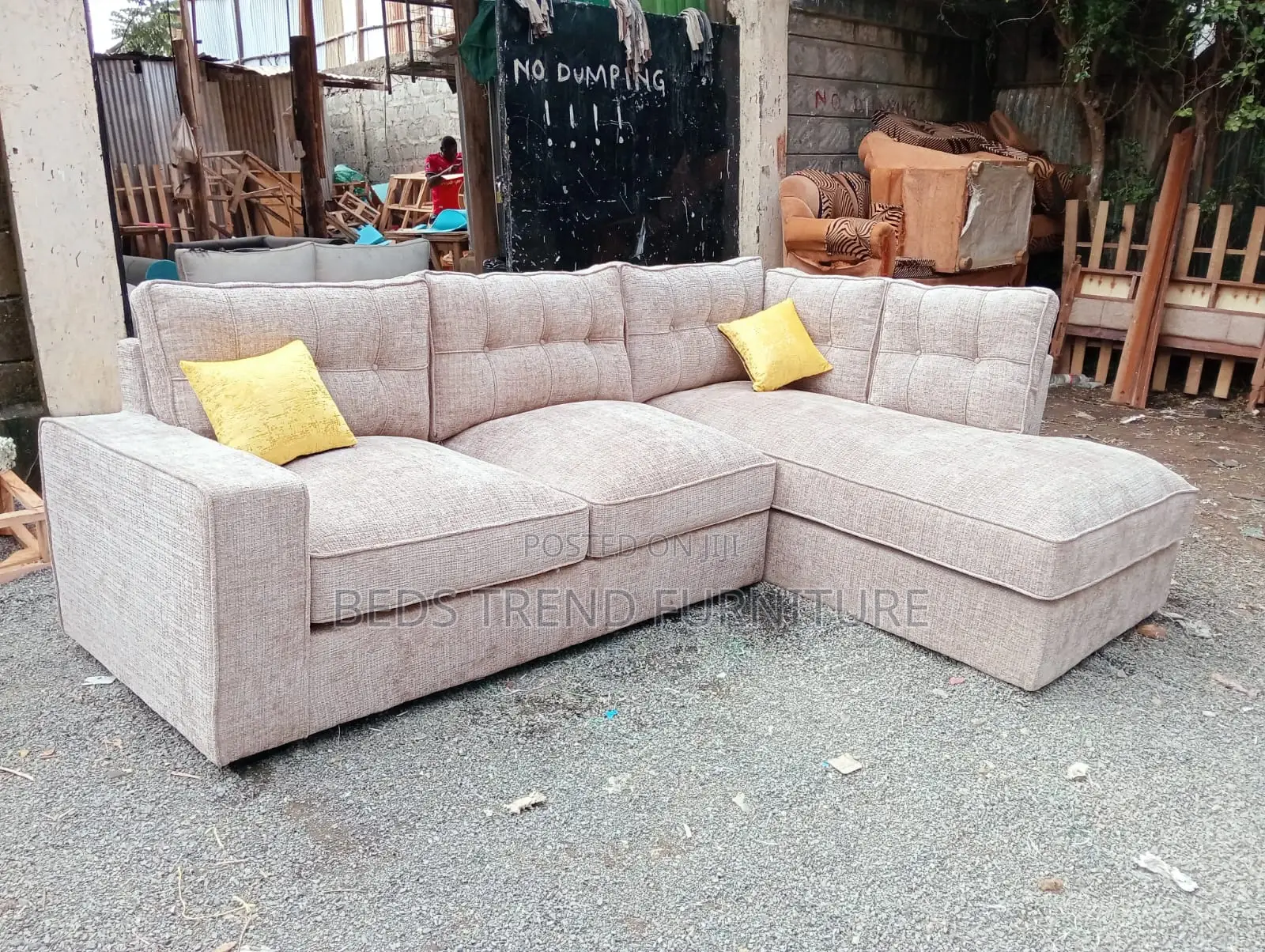 6 Seater Sunstone Tufted Sectional Sofa.