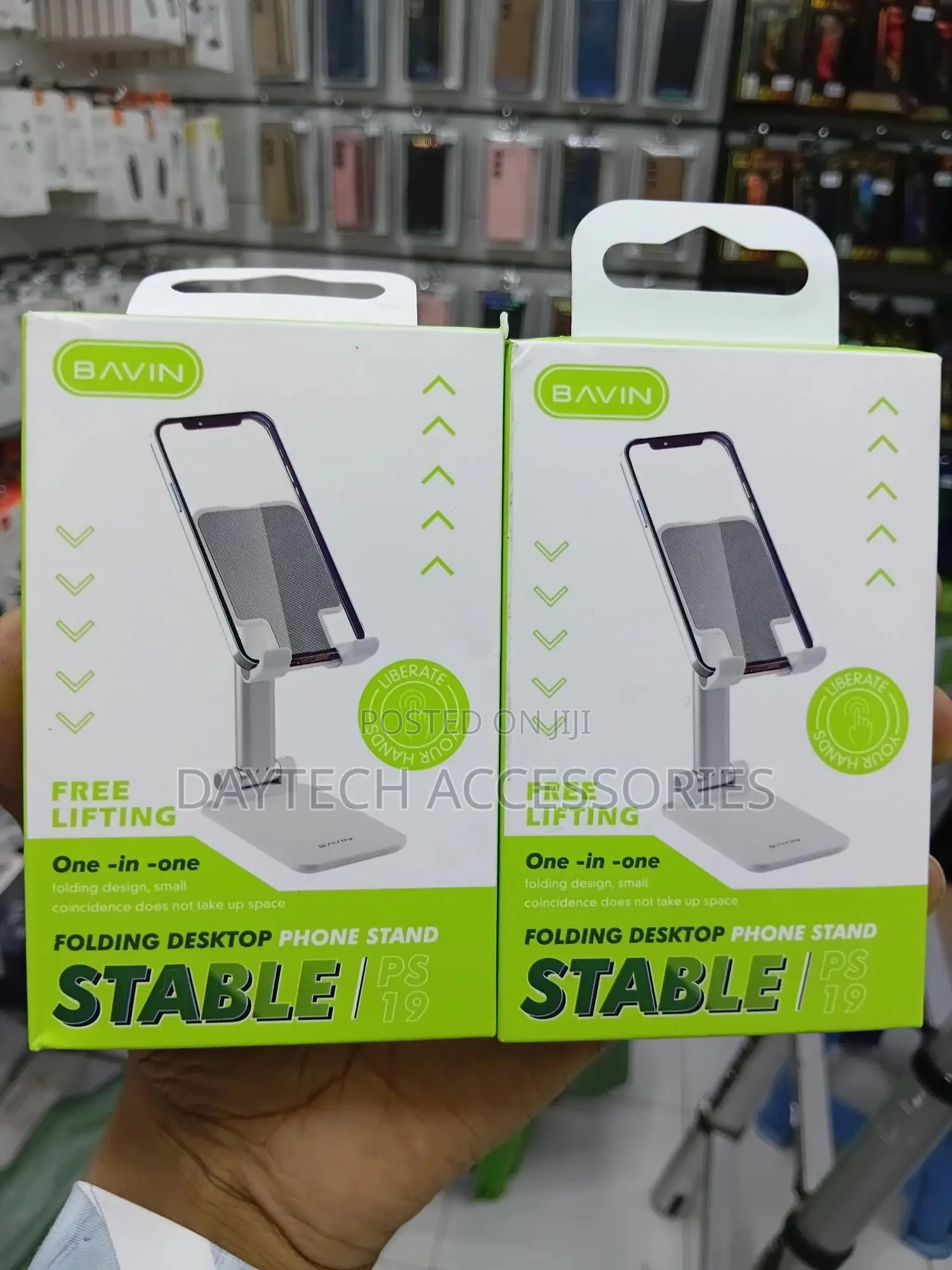 Bavin Ps-19 Portable Foldable Phone Holder Stand - Black