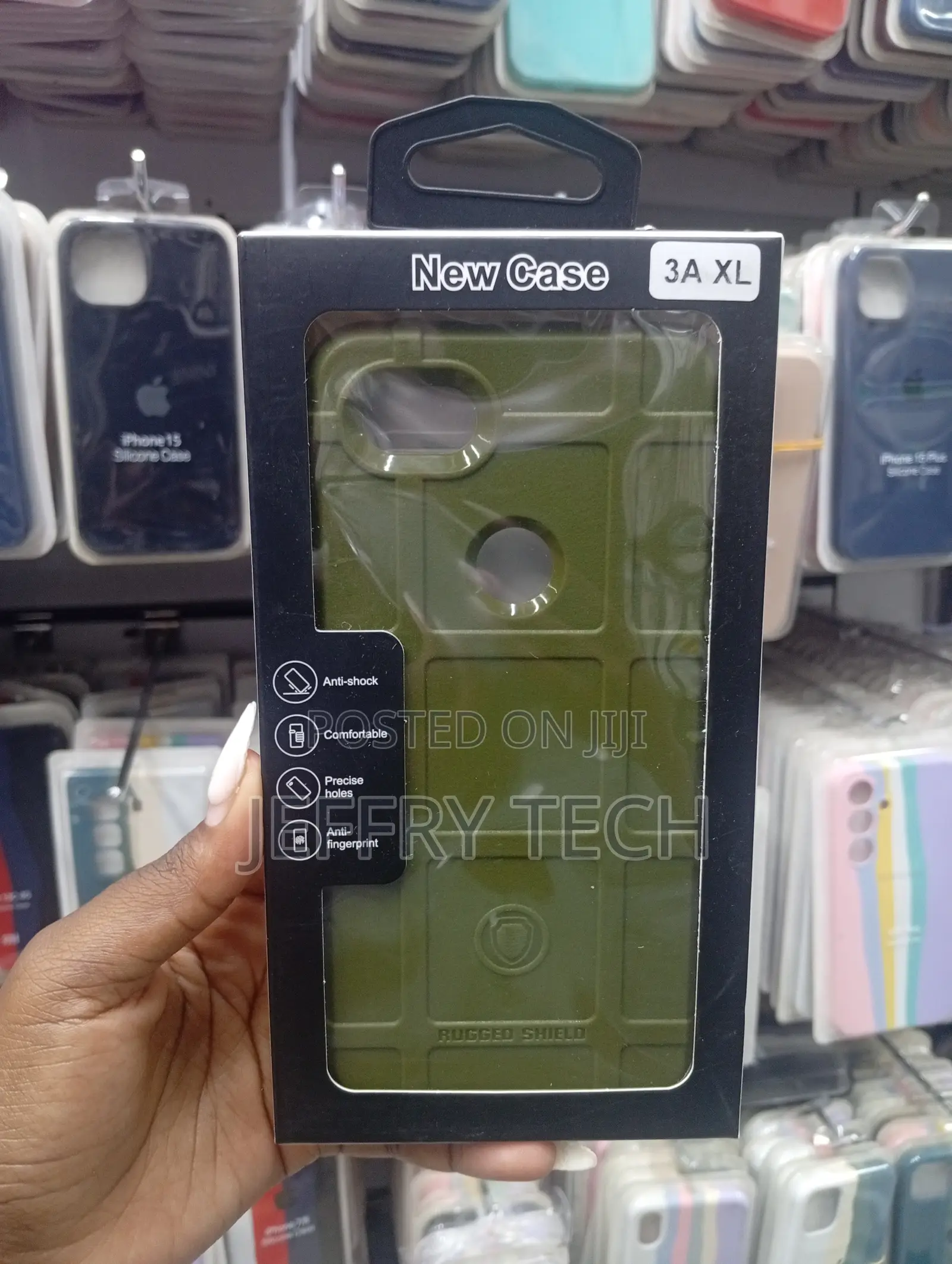 Google Pixel 3a Xl Green Distinct Textured Grid Pattern Case