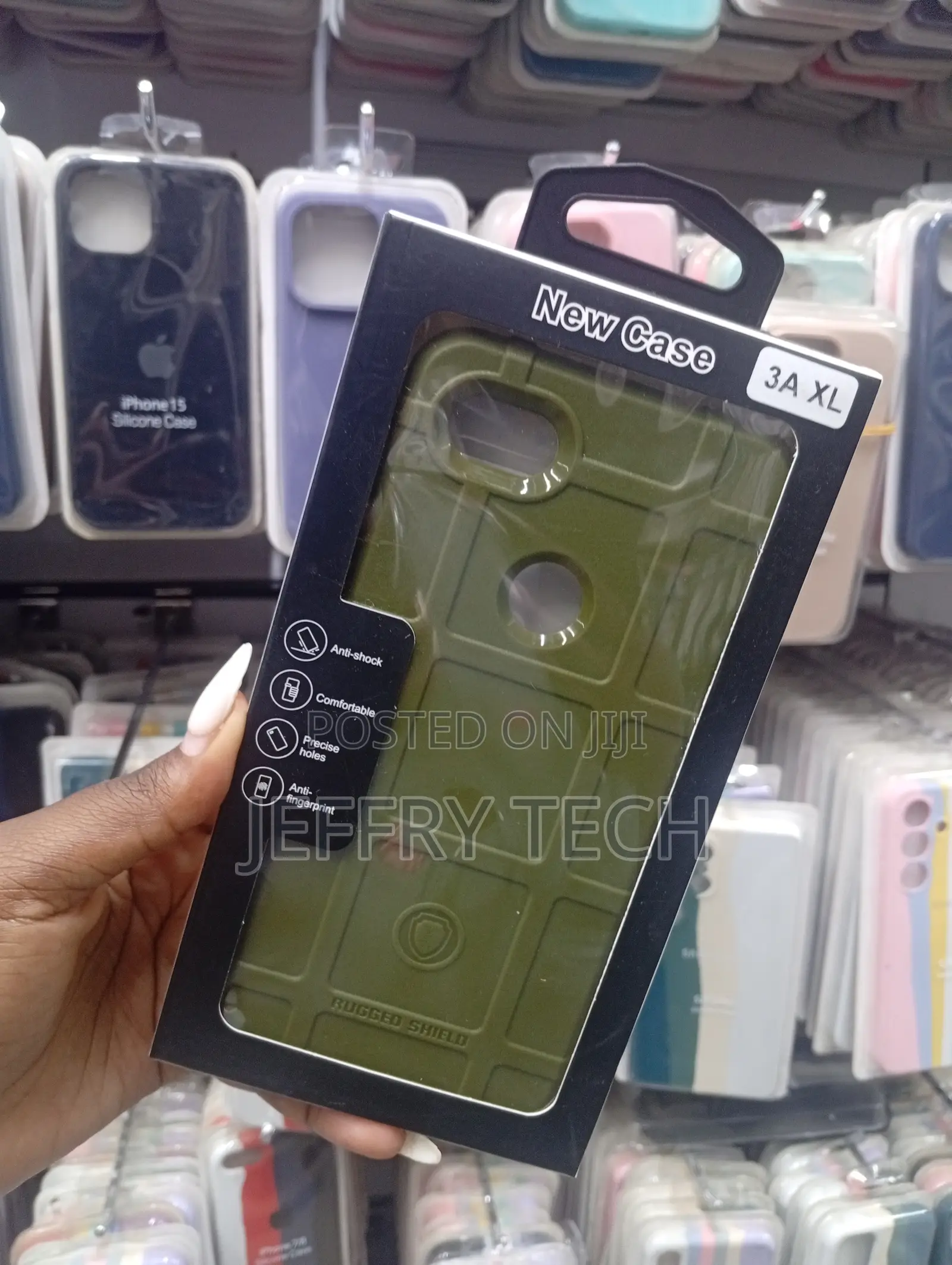 Google Pixel 3a Xl Green Distinct Textured Grid Pattern Case