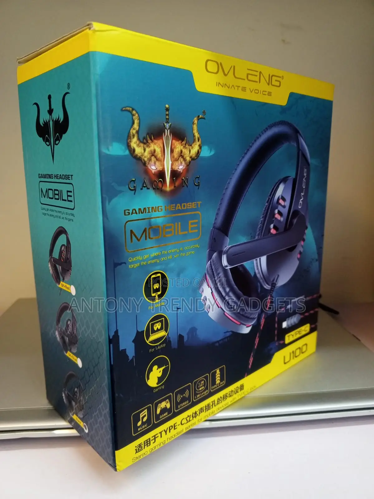 Ovleng U100 Usb-C Gaming Headset Deep Bass Stereo Mic