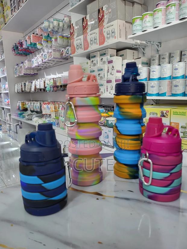 Foldable Silicone Water Bottle With Carabiner Bpa Free Microwave Safe