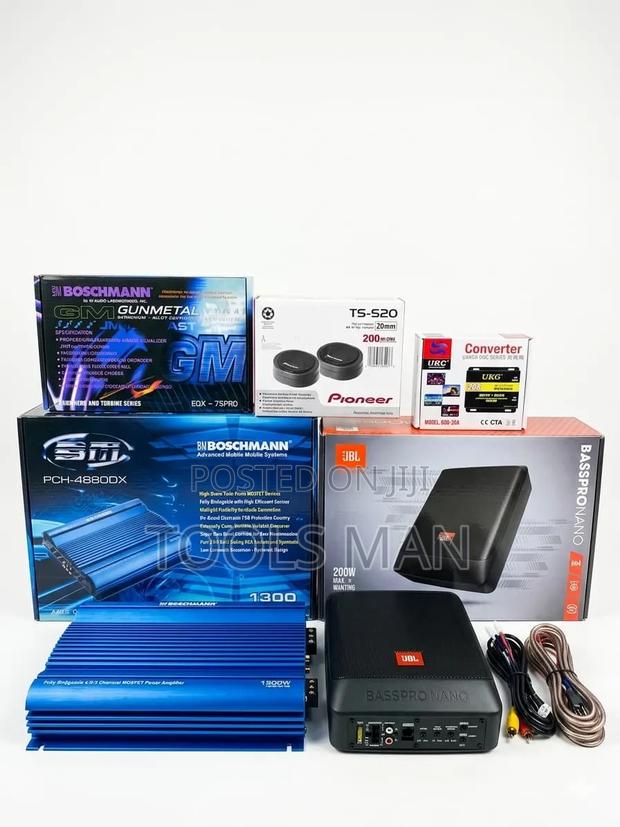 Complete Car Audio Bundle - Boschmann Amp JBL Underseat Subwoofer. - main view