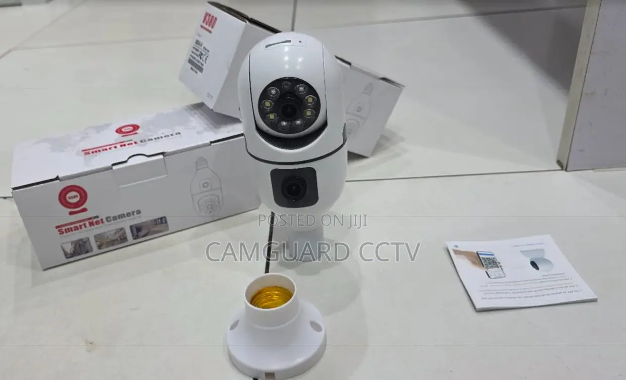 Dual Lens Smart Bulb Camera Wifi 360° Hd – V380 Pro App