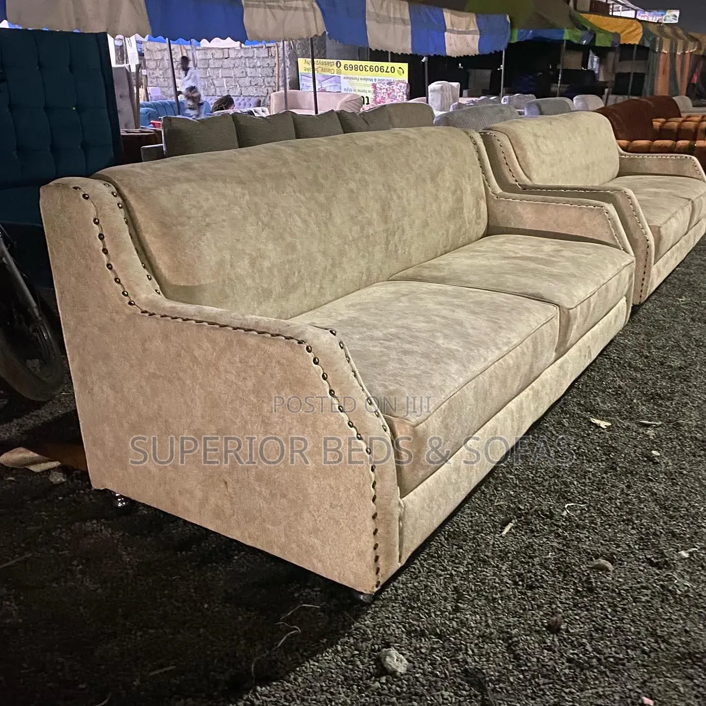 3 Seater Sofa Available in Black, Cream, Grey and White