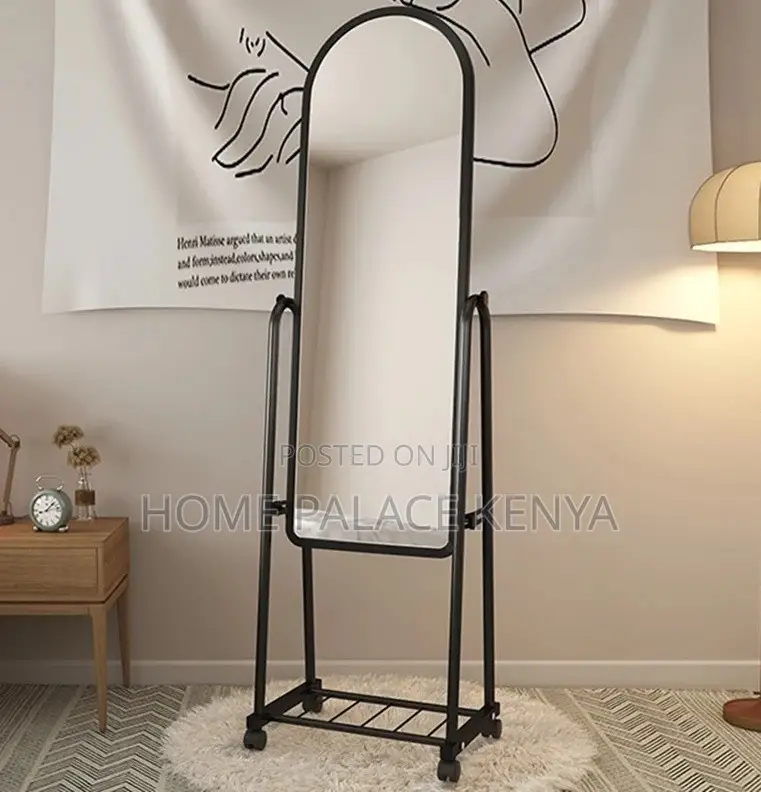 Bedroom Mirror; Modern Full Body Mirror on Wheels