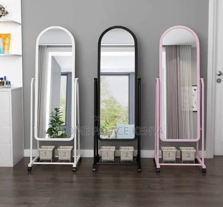 Bedroom Mirror; Modern Full Body Mirror on Wheels