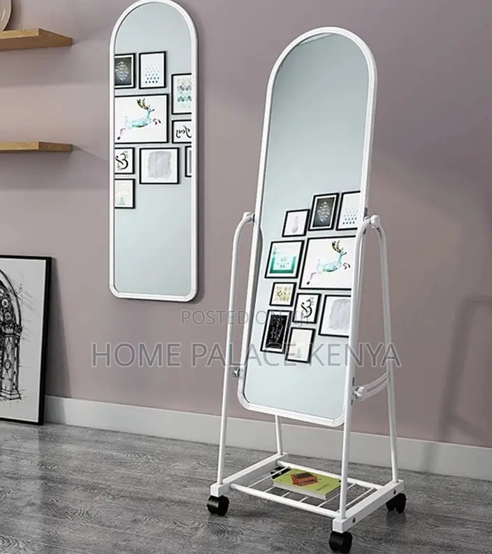 Bedroom Mirror; Modern Full Body Mirror on Wheels