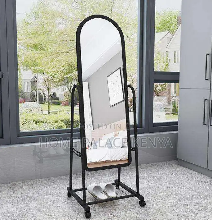 Bedroom Mirror; Modern Full Body Mirror on Wheels
