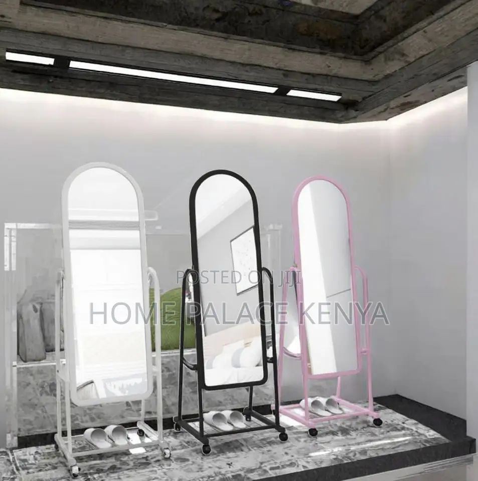 Bedroom Mirror; Modern Full Body Mirror on Wheels