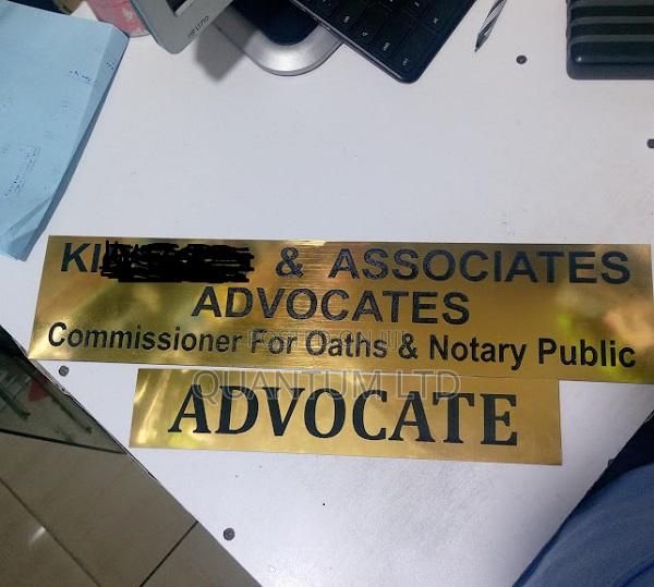 Door Sign | Engraved Sheets | Tags | Advocate Door Sign