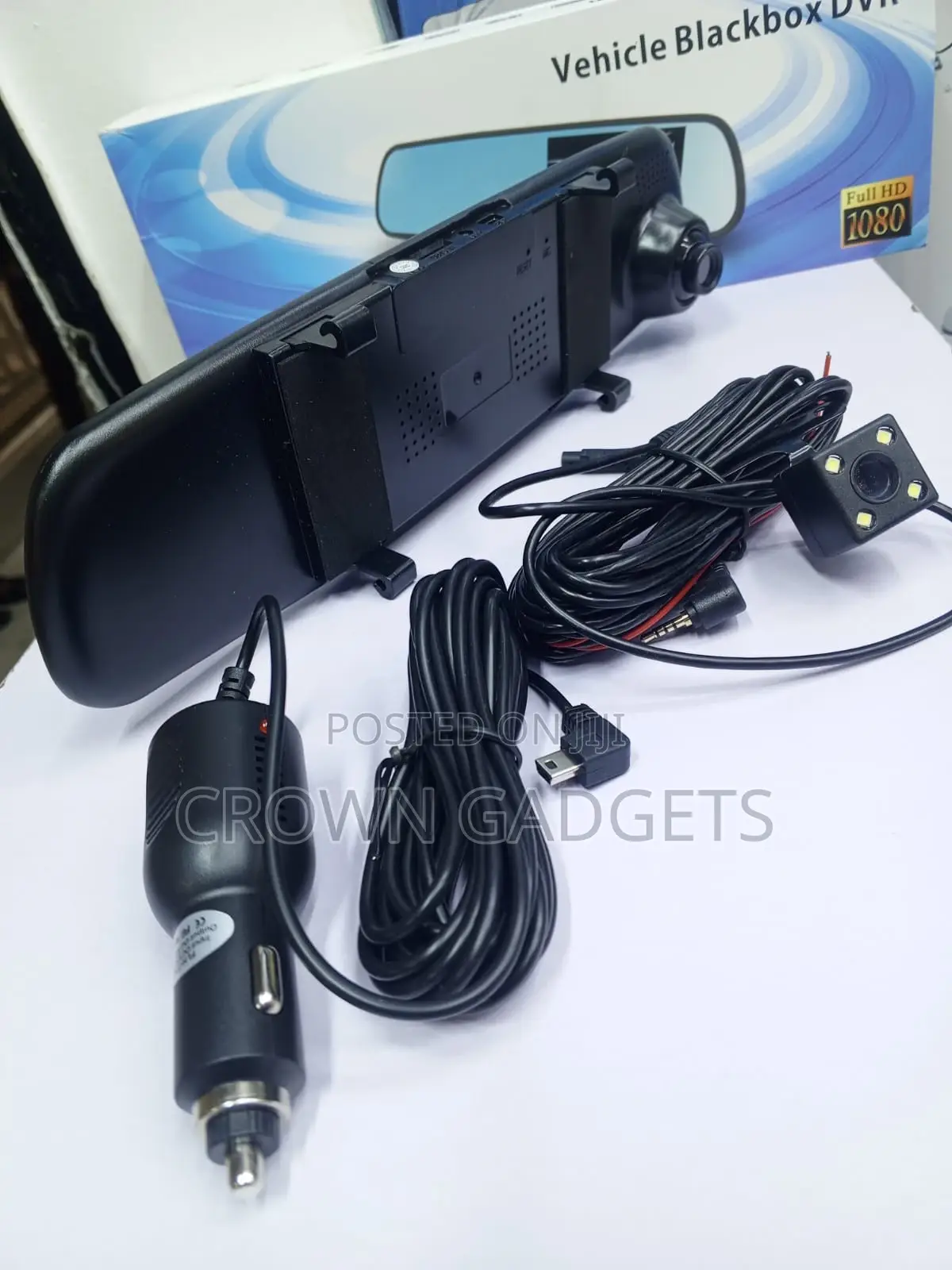 Vehicle Blackbox DVR Dash Cam 1080p Dual Camera Mirror