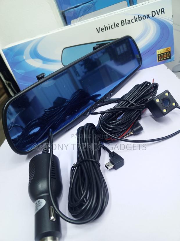 Vehicle Blackbox DVR 4.3” Mirror Dash Cam Front Rear