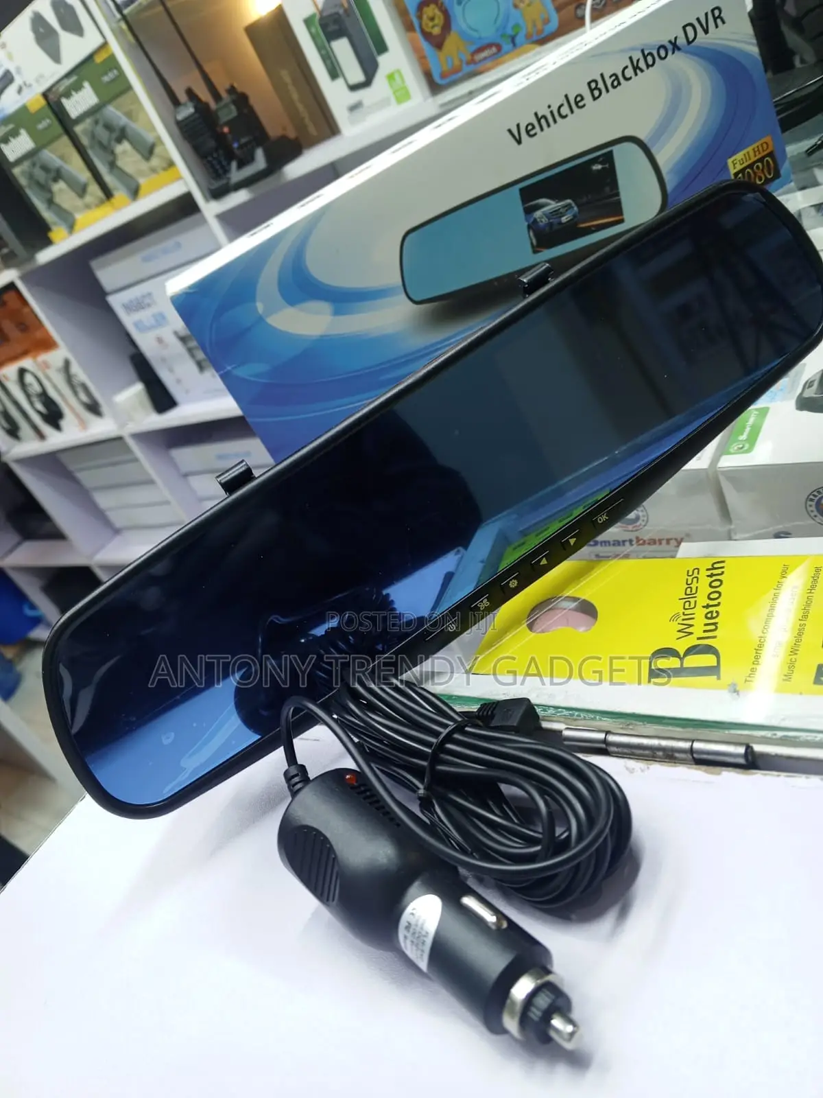 Vehicle Blackbox DVR 4.3” Mirror Dash Cam Front Rear