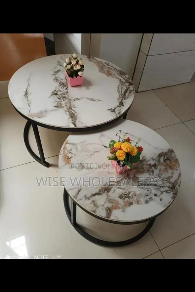 Big Size Modern Luxury 2in1 Pure Marble Nesting Tables.