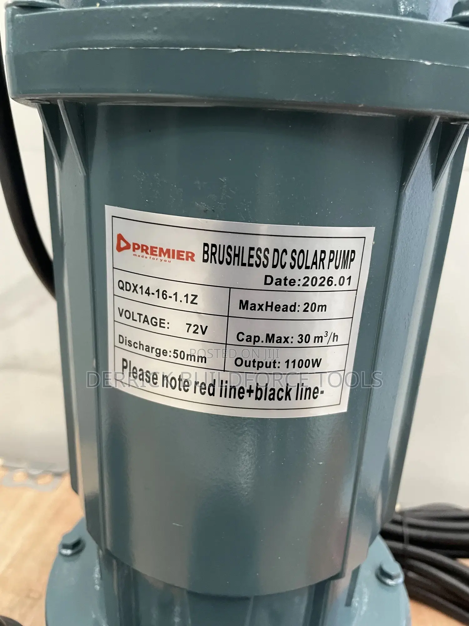 Premier Brushless Dc Solar Pump 72v 1100w 20m Head
