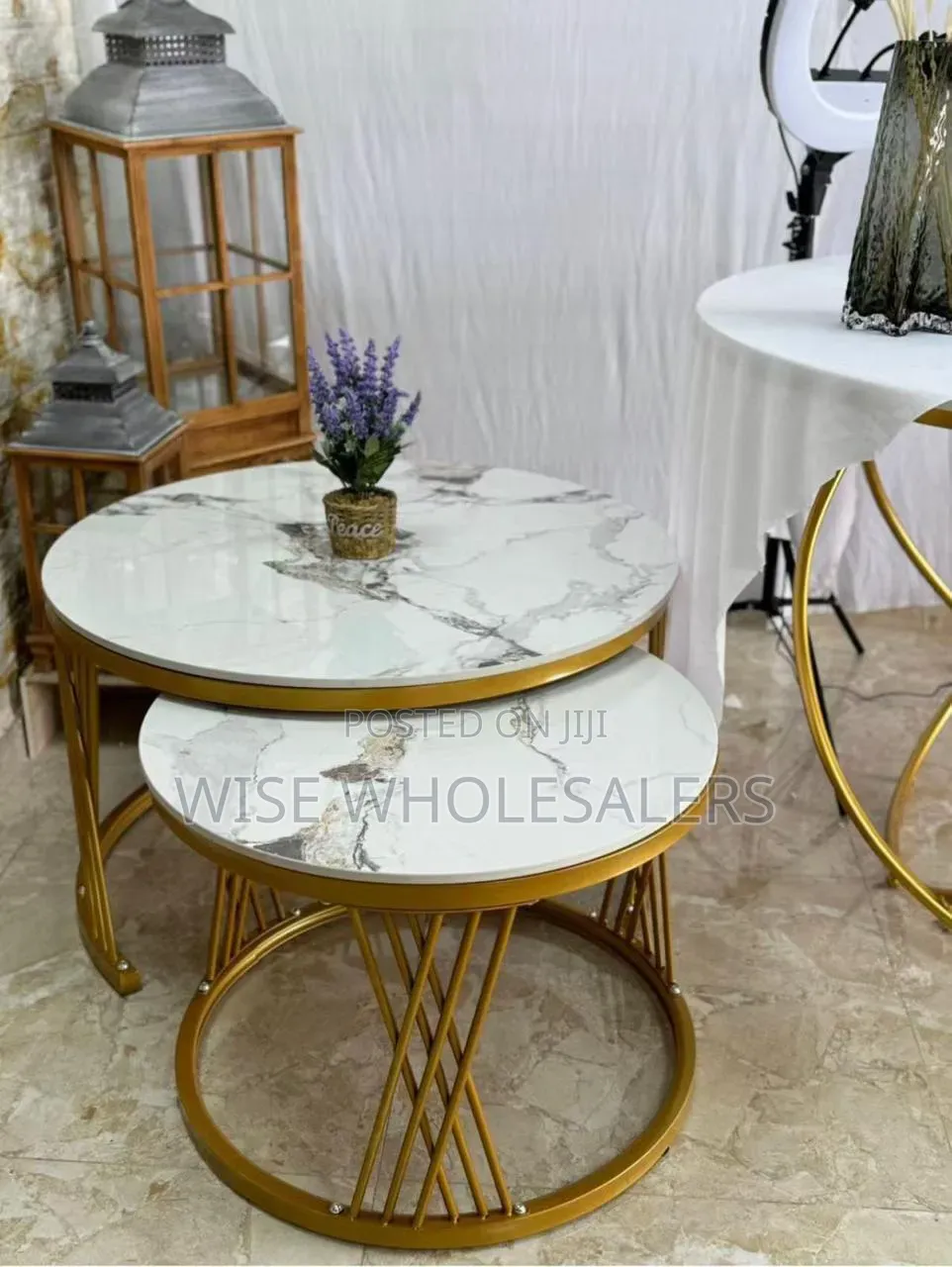 Modern Luxury 2in1 Pure Marble Table