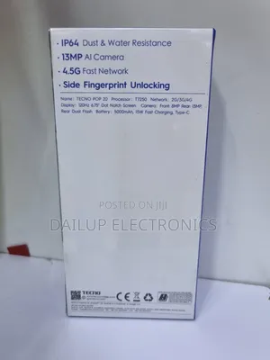 New Tecno Pop 20 128 GB Black