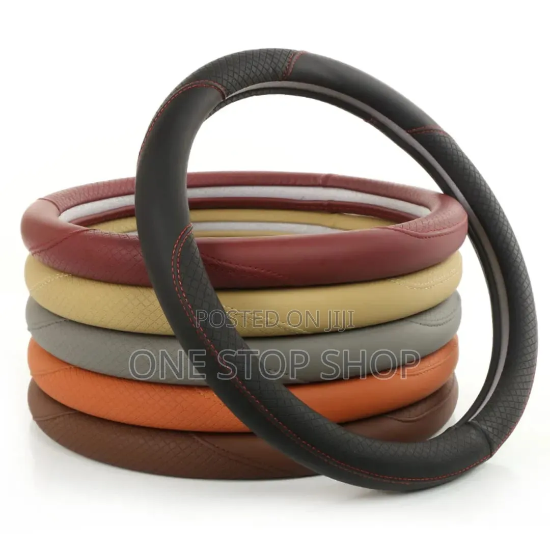 Leather Steer Cover Embossed Texture Improved Stitched Grip Pattern