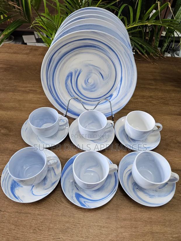 18 Pieces Ceramic Dinner Set Plate With Coffee Cup