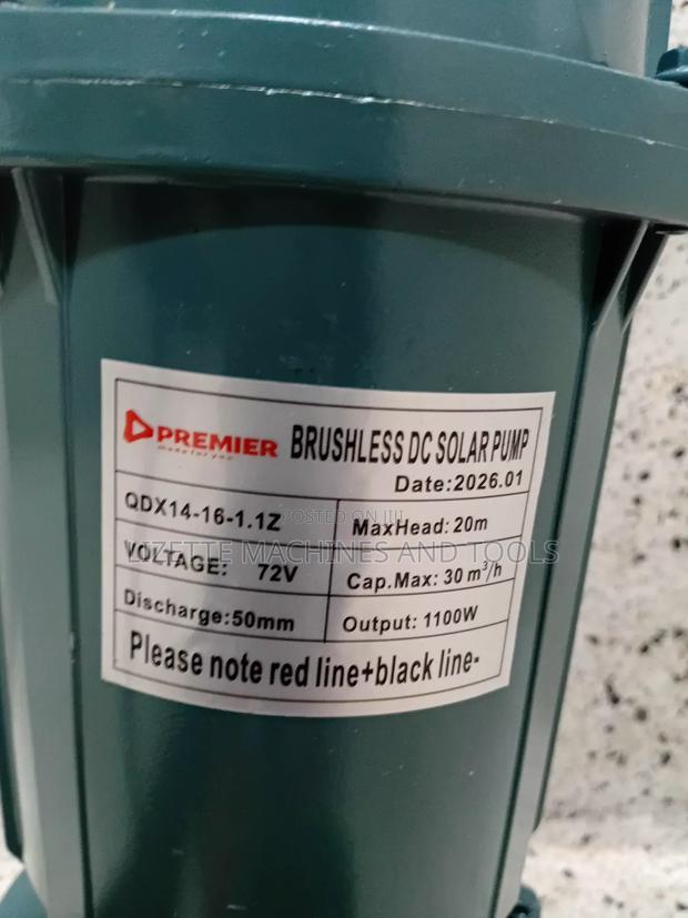 Premier 1100w Brushless Dc Solar Pump 72v - thumbnail 2
