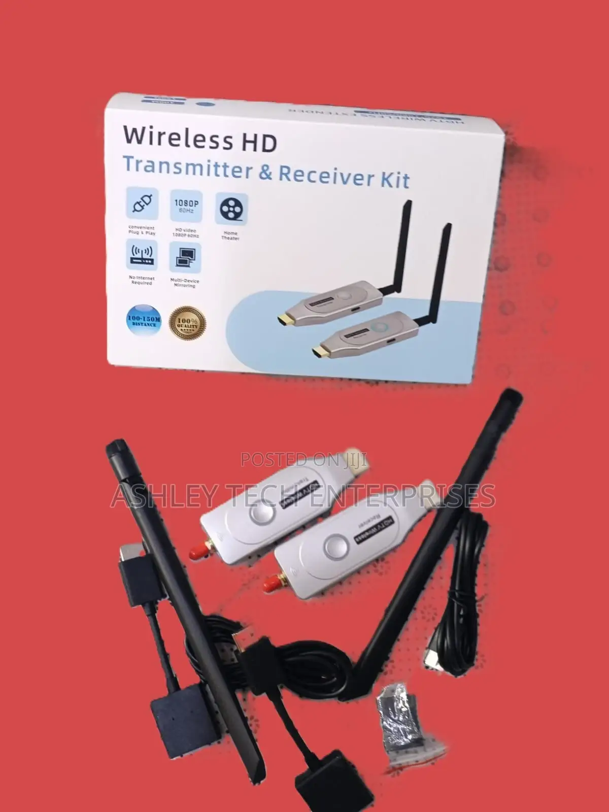 Fjgear Wireless Hdmi Extender – 100m (No Cables Needed)