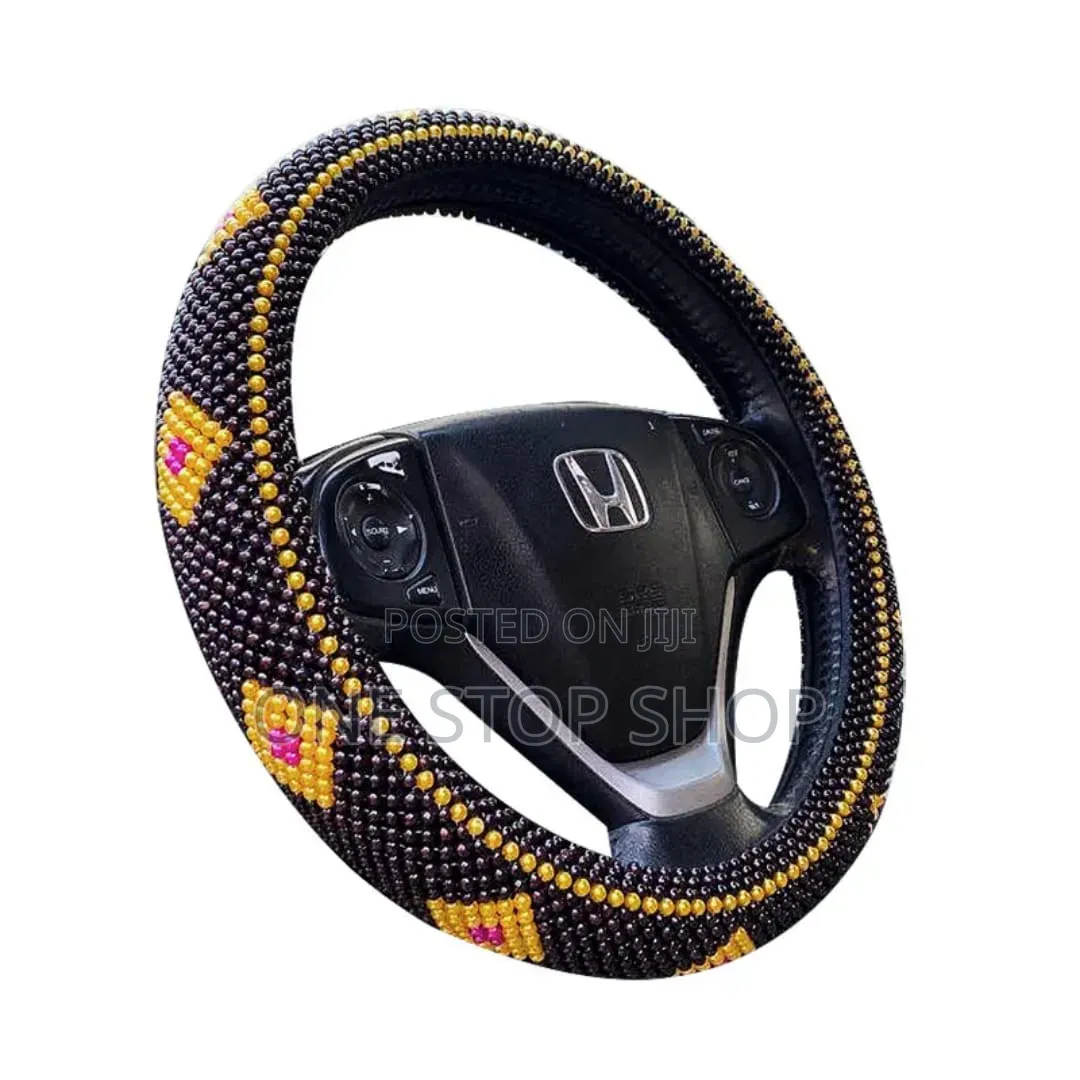 Black Plastic Pearls Beaded Wheel Cover Anti Skid