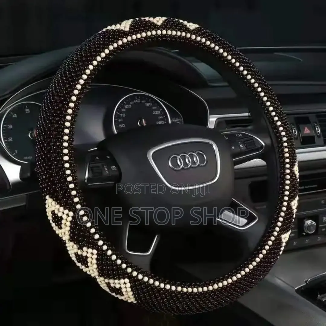 Black Leather Base Adorned Sparkling Rhinestone Decorative Steer Cover