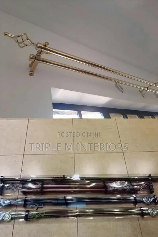 Affordable 2m Double Adjustable Curtain Rod Set | Complete Package
