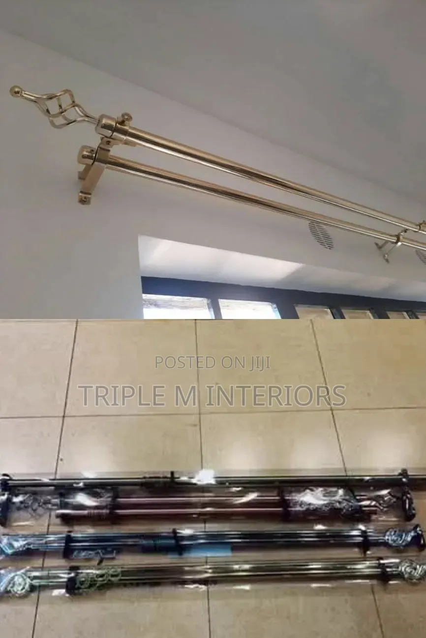 Affordable 2m Double Adjustable Curtain Rod Set | Complete Package