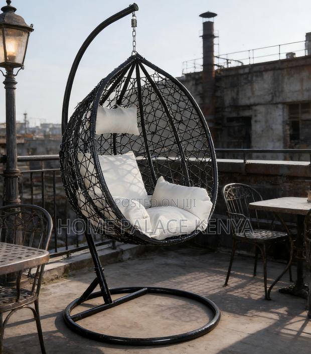Hammock Chair: Rattan Hanging Basket Swing Chair With Cushion - thumbnail 9