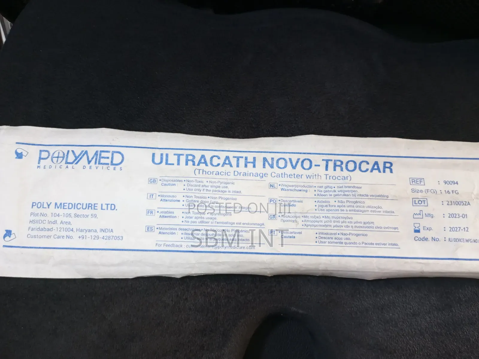 Chest Drainage Catheter With Trocar