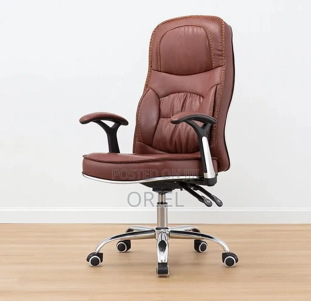 Office Chair : Generic Brown Office Leather Chair