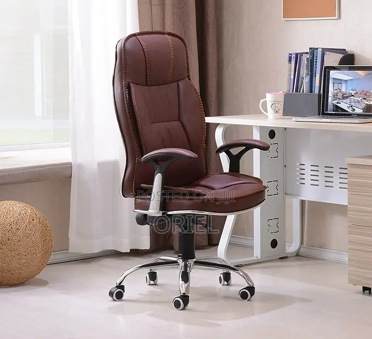 Office Chair : Generic Brown Office Leather Chair