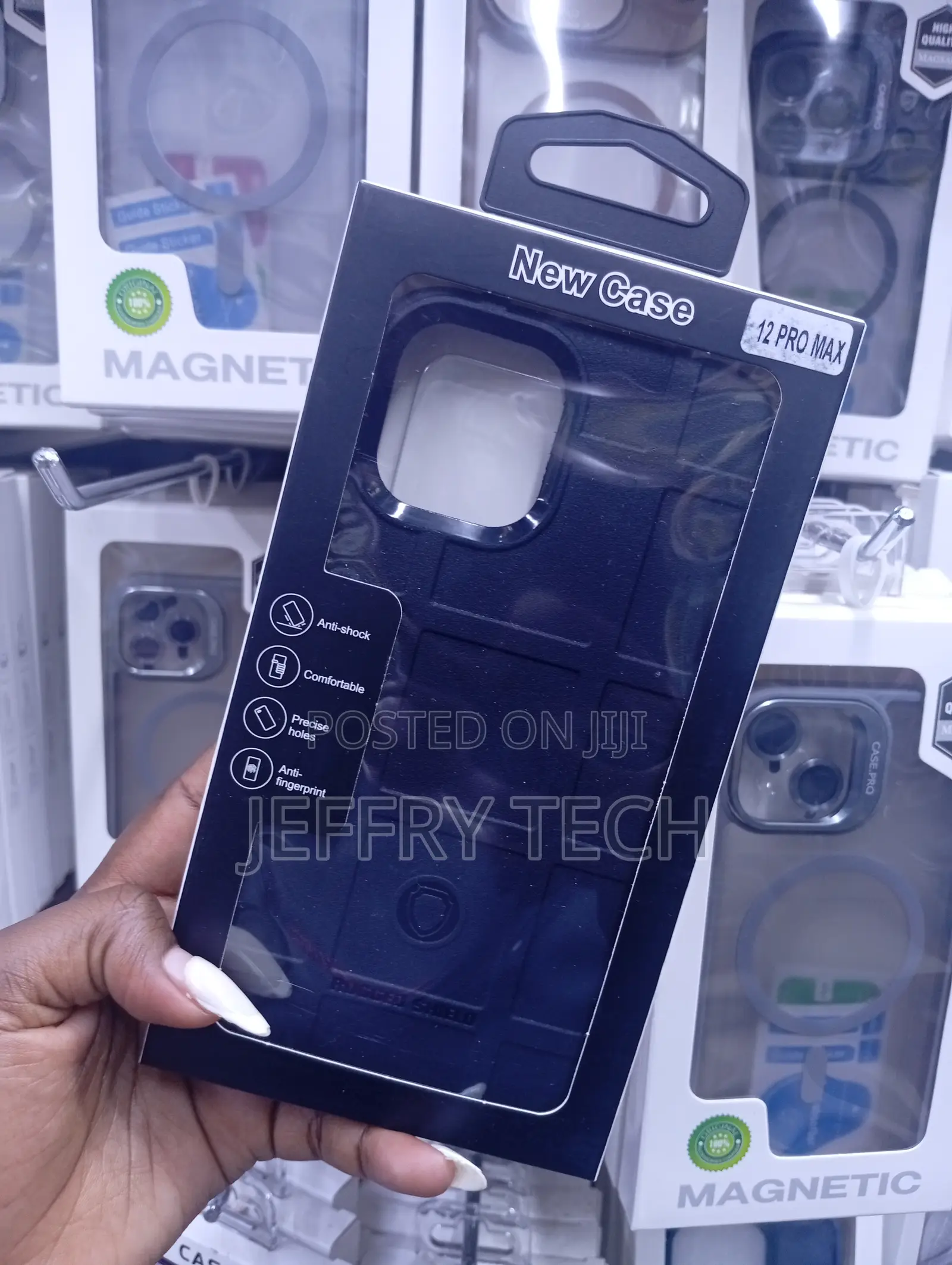 iPhone 12 Pro Max Black Rugged Shield Shockproof Case