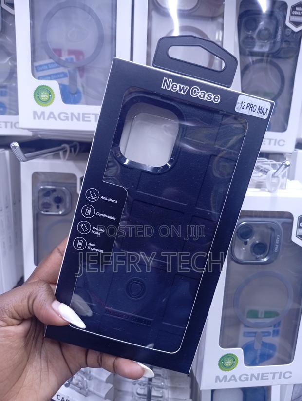 iPhone 12 Pro Max Black Rugged Shield Shockproof Case - thumbnail 2