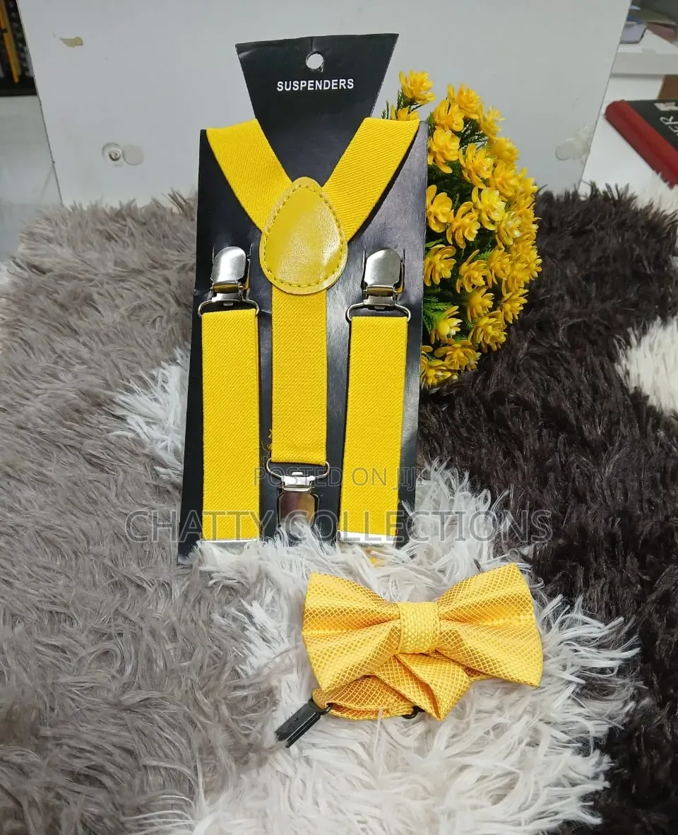 Yr Unisex 2 in 1 Adults / Kids Suspender With Bow Ties