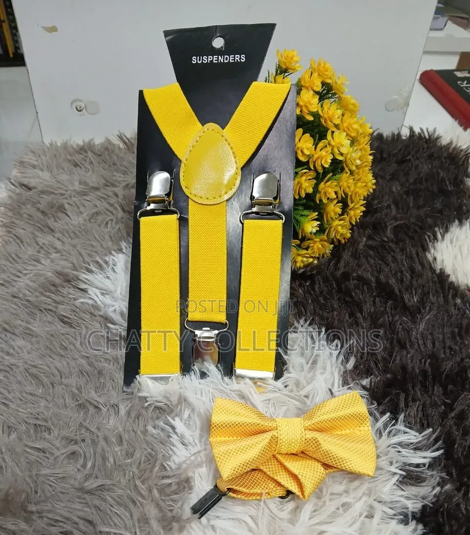 Yr Unisex 2 in 1 Adults / Kids Suspender With Bow Ties