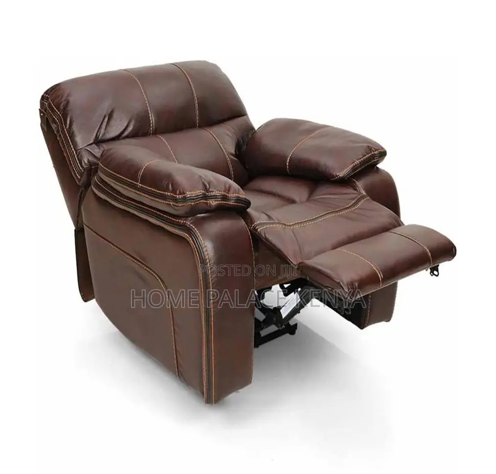 Home Sofa: 6 Seater High End Brown Leather Sectional Recliner Sofa