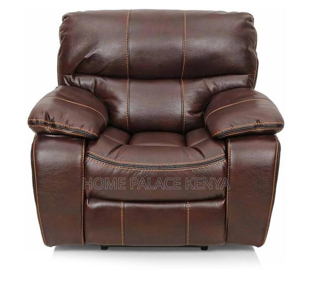 Home Sofa: 6 Seater High End Brown Leather Sectional Recliner Sofa - thumbnail 3