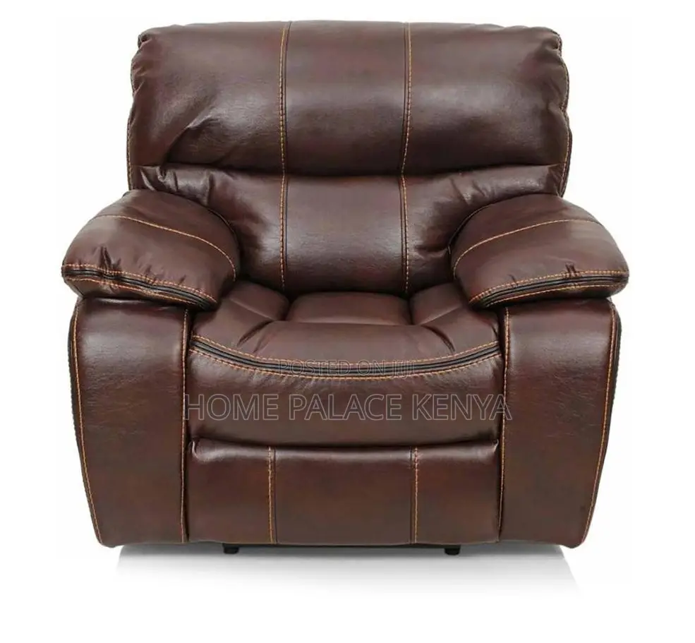 Home Sofa: 6 Seater High End Brown Leather Sectional Recliner Sofa