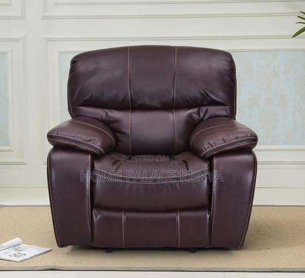 Home Sofa: 6 Seater High End Brown Leather Sectional Recliner Sofa - thumbnail 11