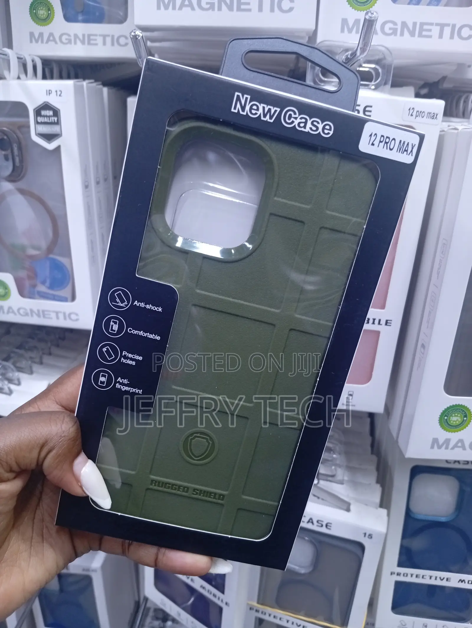 iPhone 12 Pro Max Army Green Rugged Shield Protective Case