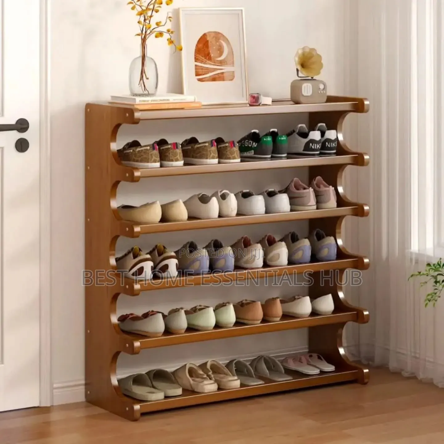 6 Layer Bamboo Shoe Rack Size: 70*25*83cm